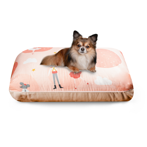 Cooling dog bed cover in ballerina design